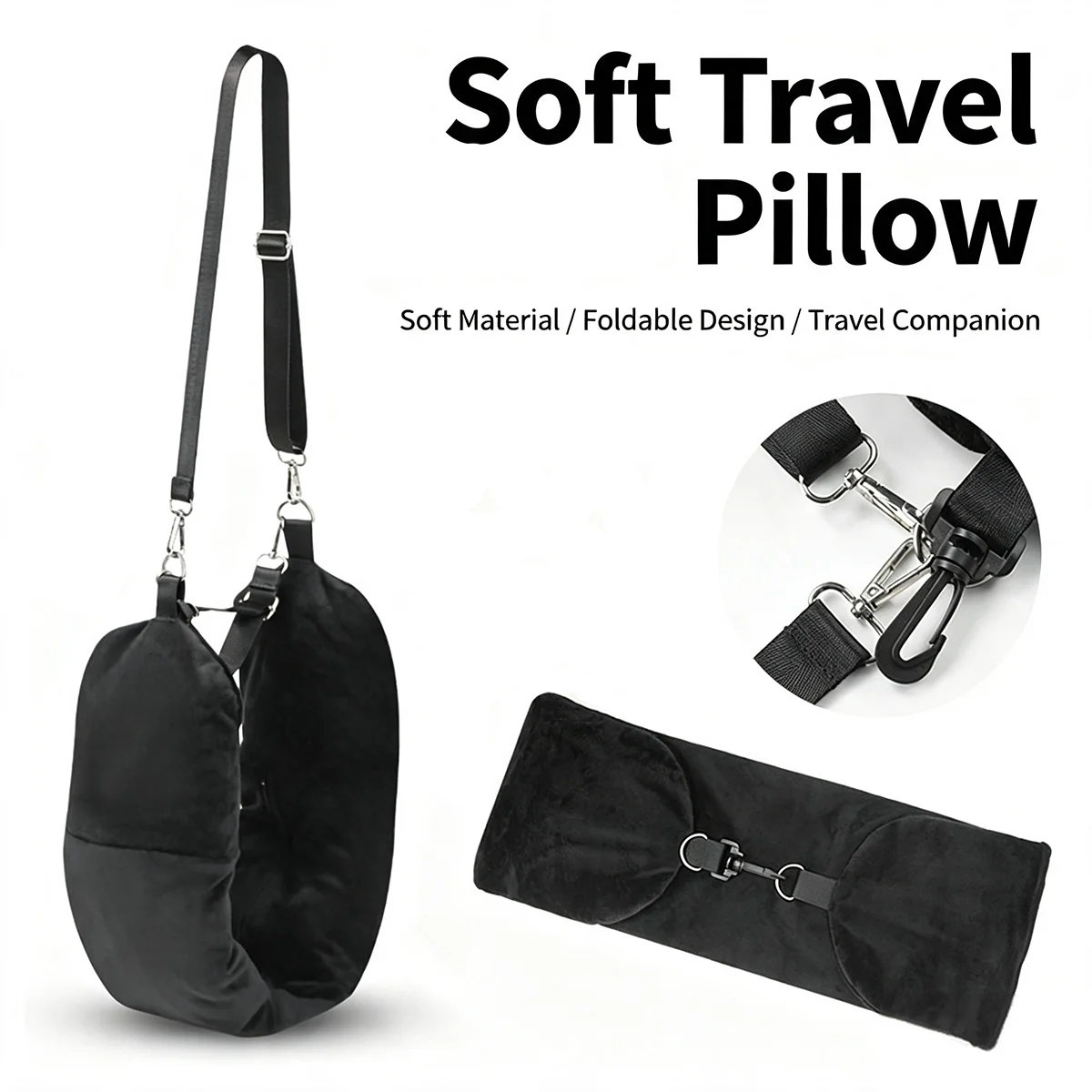 Travel Accessories Pillow - Crystal Fleece U-vormig reisnekussen met vulbare