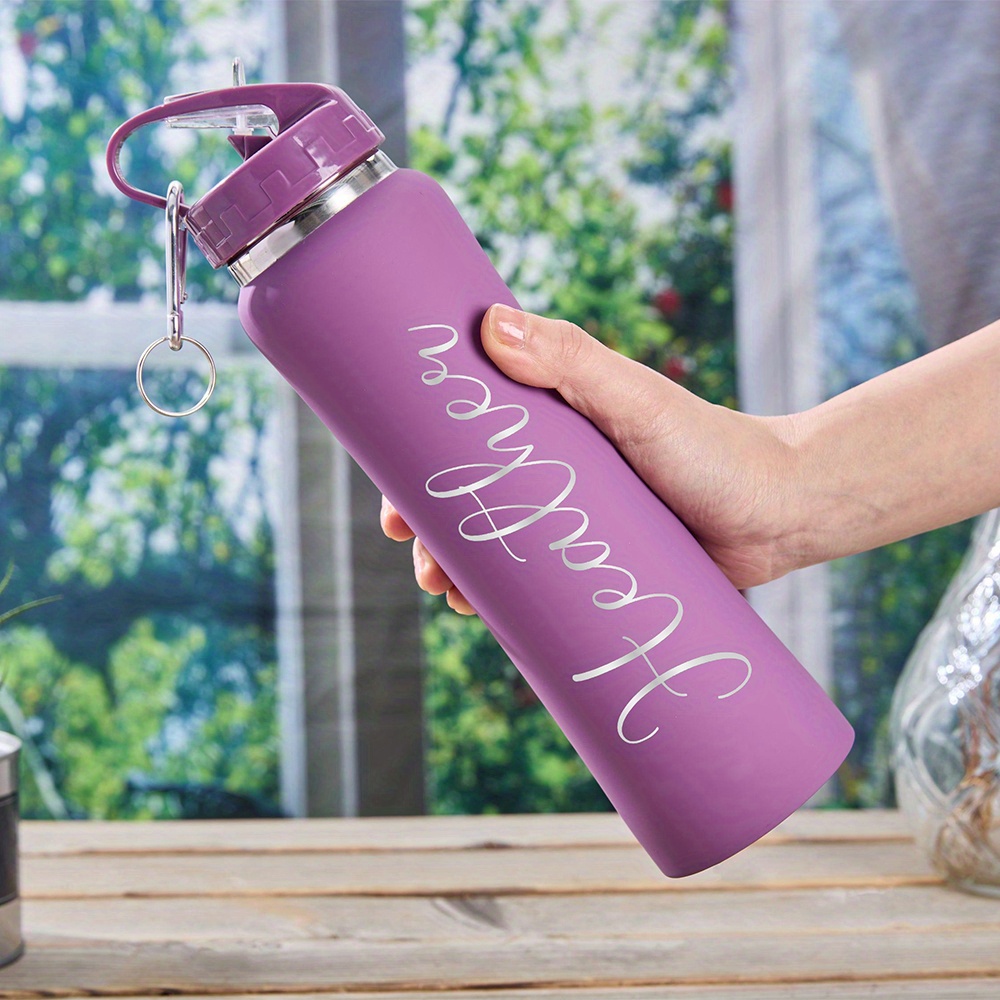 Travel Accessories Bottles - Gepersonaliseerde aanpassing Naam: RVS waterfles, draagbare