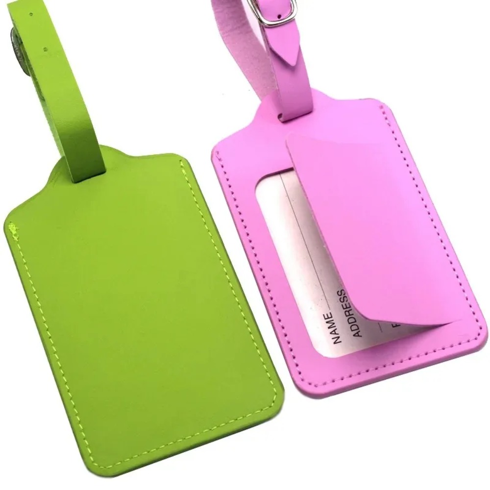Luggage Tag Leather - PU-leer Identificatietag voor vliegtuigbagage Effen gekleurde