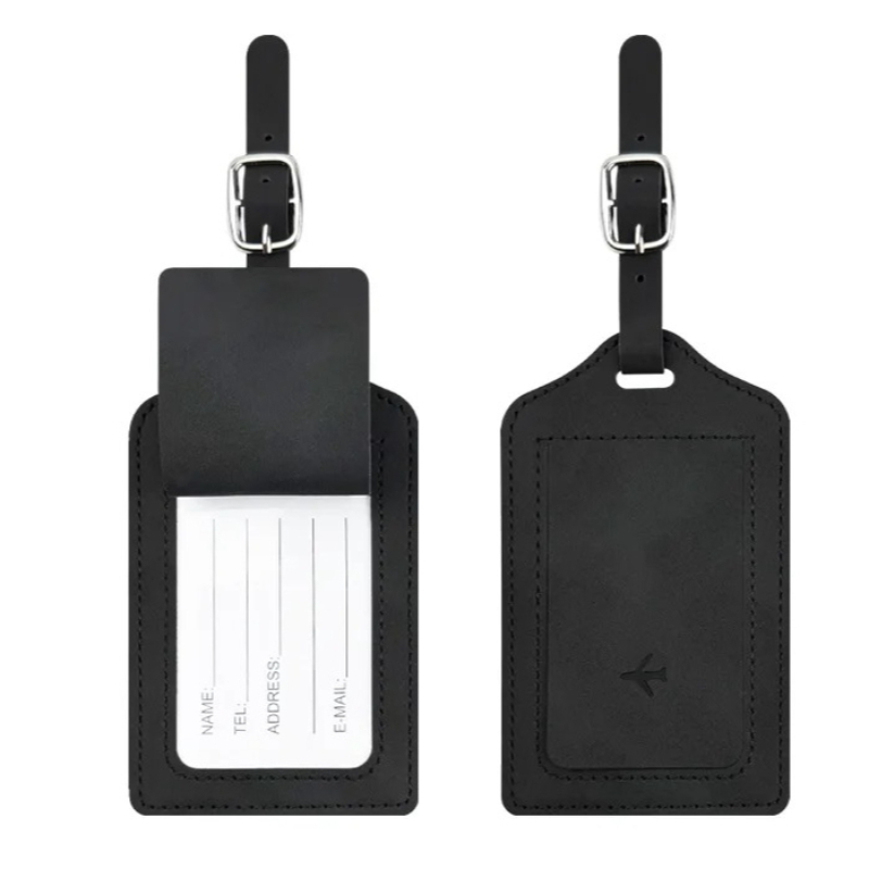 Luggage Tag Leather - Reiskofferlabel van PU-leer, kofferlabel, naam- en