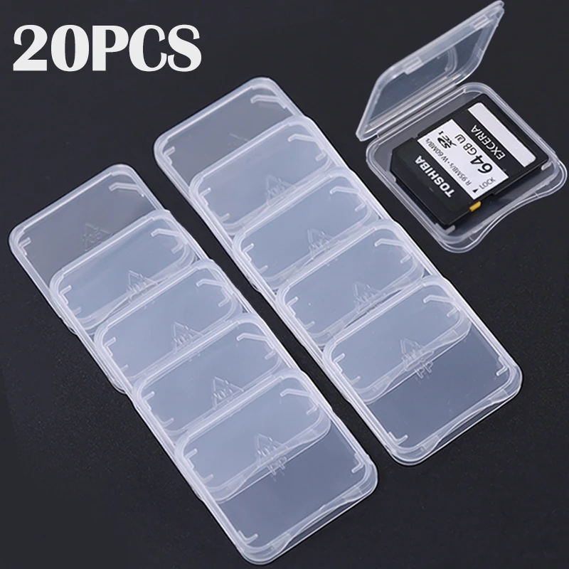 Sim Card Holder Case - 20/10/5/1PCS Transparante TF/SD Geheugenkaarten Beschermhoes Houder