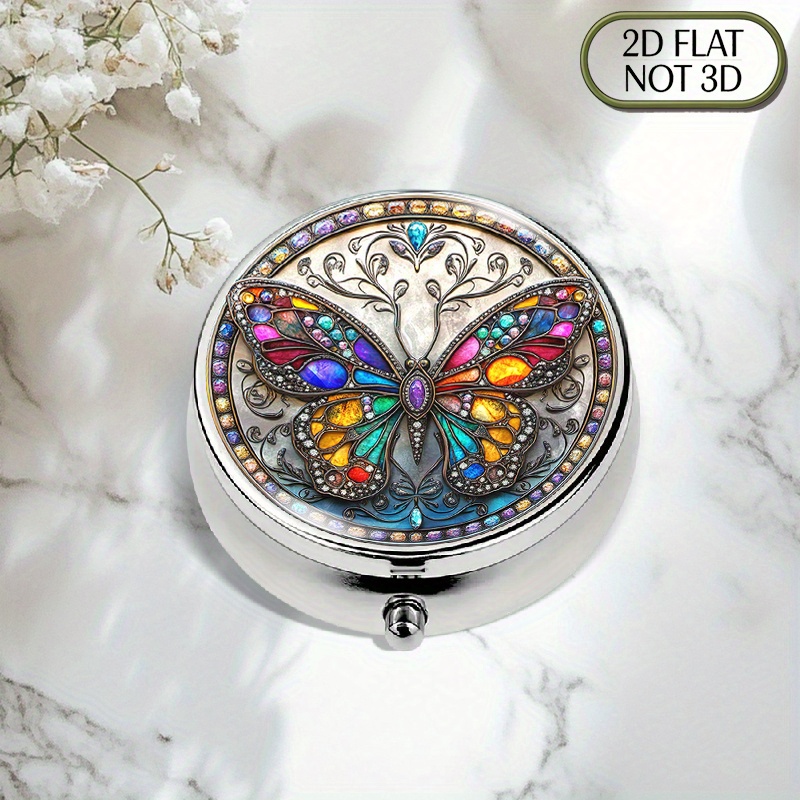 Travel Accessories As Gifts - 1 stuk platte, draagbare, ronde metalen