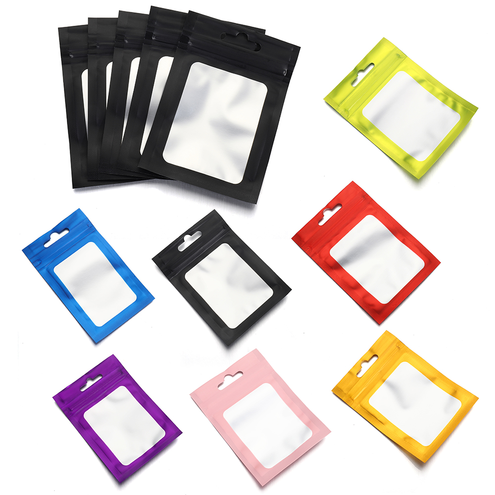 Reusable Zip Bag - 50 stuks zwart foliezakje herbruikbare zelfsluitende