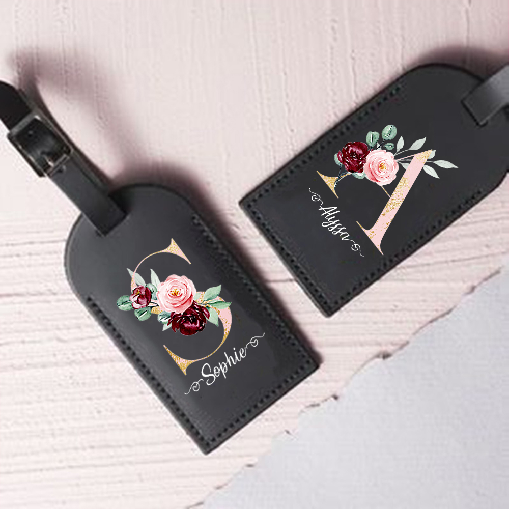 Luggage Tag Leather - Gepersonaliseerde brief met naam lederen bagagelabel