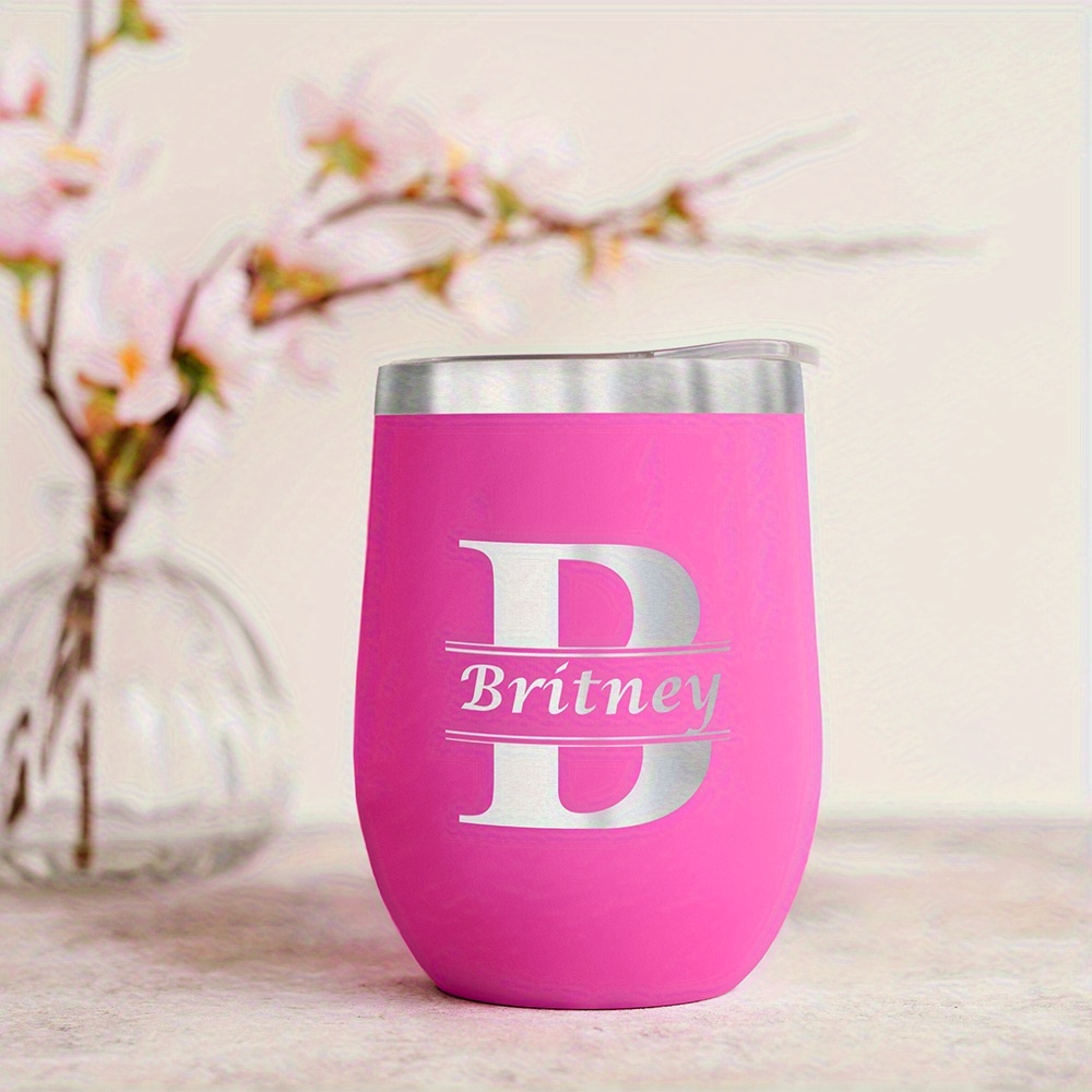 Travel Accessories Bottles - Gepersonaliseerde Monogram Naam Wijnglas, Op Maat