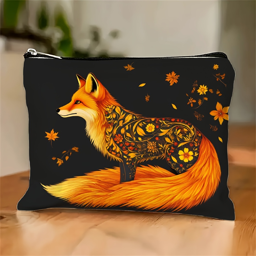 Travel Accessories Pouch - Een make-uptas met vos- en bloemmotief