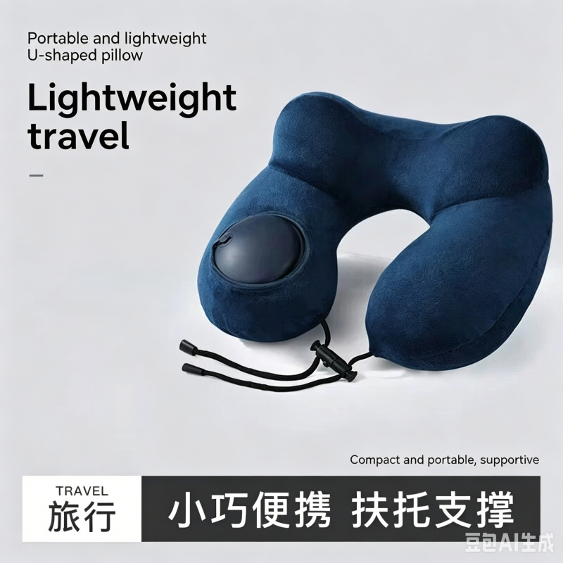 Travel Accessories Pillow - Draagbaar, afneembaar, wasbaar, opvouwbaar nekkussen van