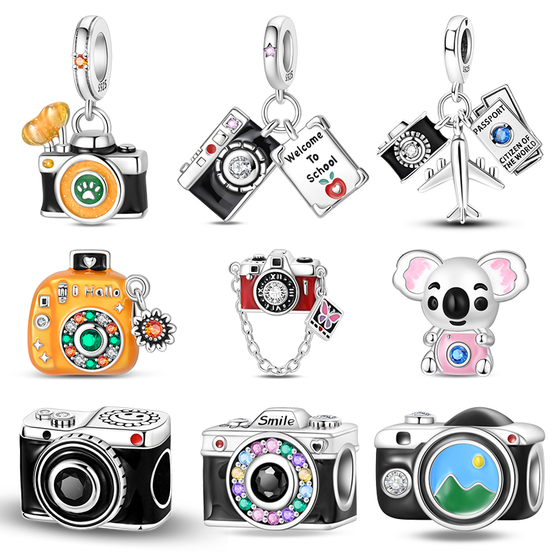 Travel Accessories Kmart - 925 Sterling Zilver Vintage Camera Charms