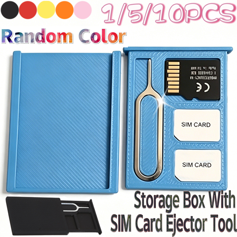 Sim Card Holder Case - Draagbare PLA geheugenkaart opbergdoos met SIM-uitwerp