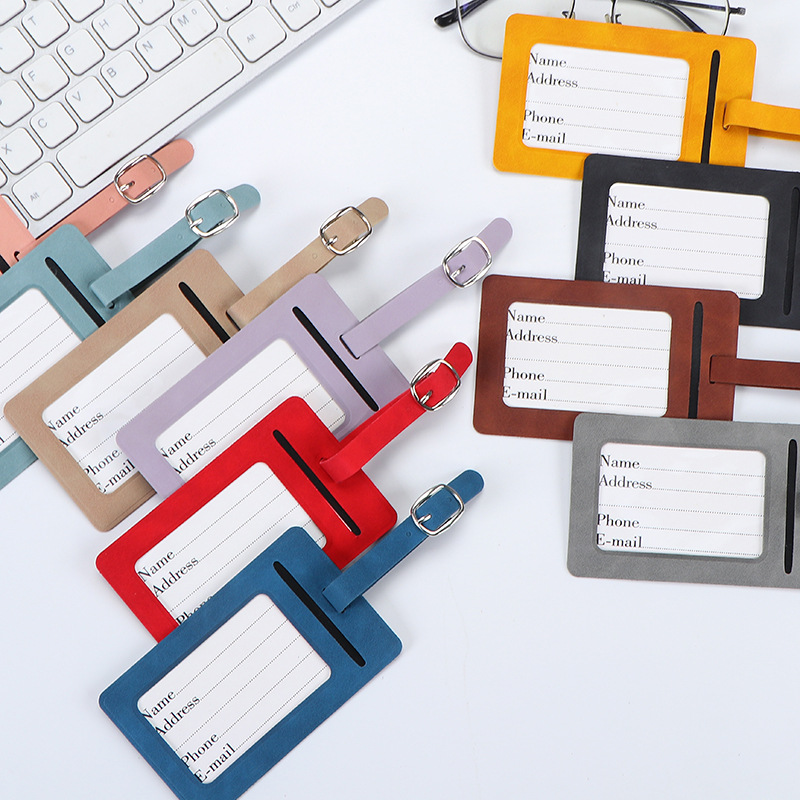 Effenkleurige PU-lederen bagag - Luggage Tag Leather recensie en prijs