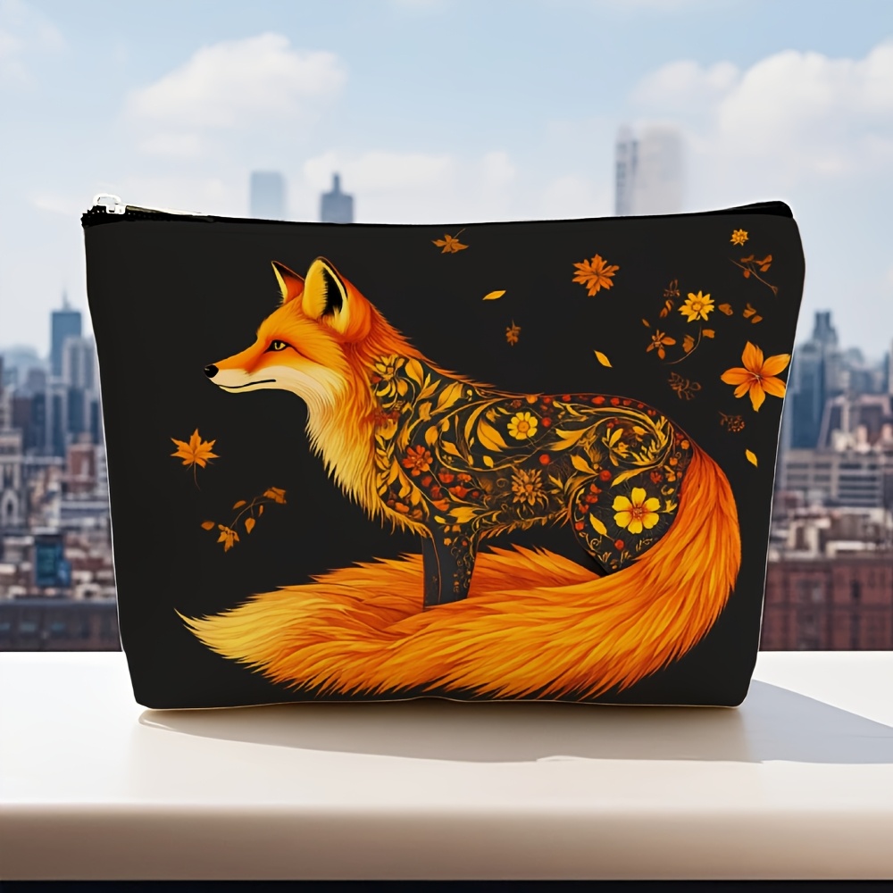 Een make-uptas met vos- en blo - Travel Accessories Pouch recensie en prijs